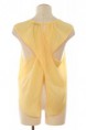 Yellow OVERLAPPED OPEN BACK CHIFFON POCKET TOP